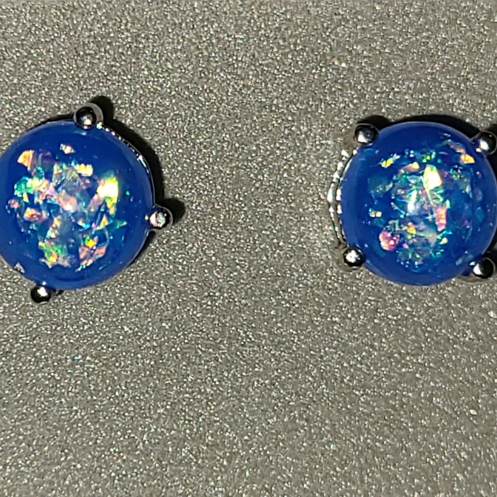 925 Sterling Silver Fire Opal Earrings